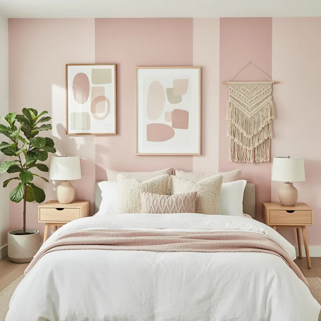 Blush Pink Bedroom Wall Decor