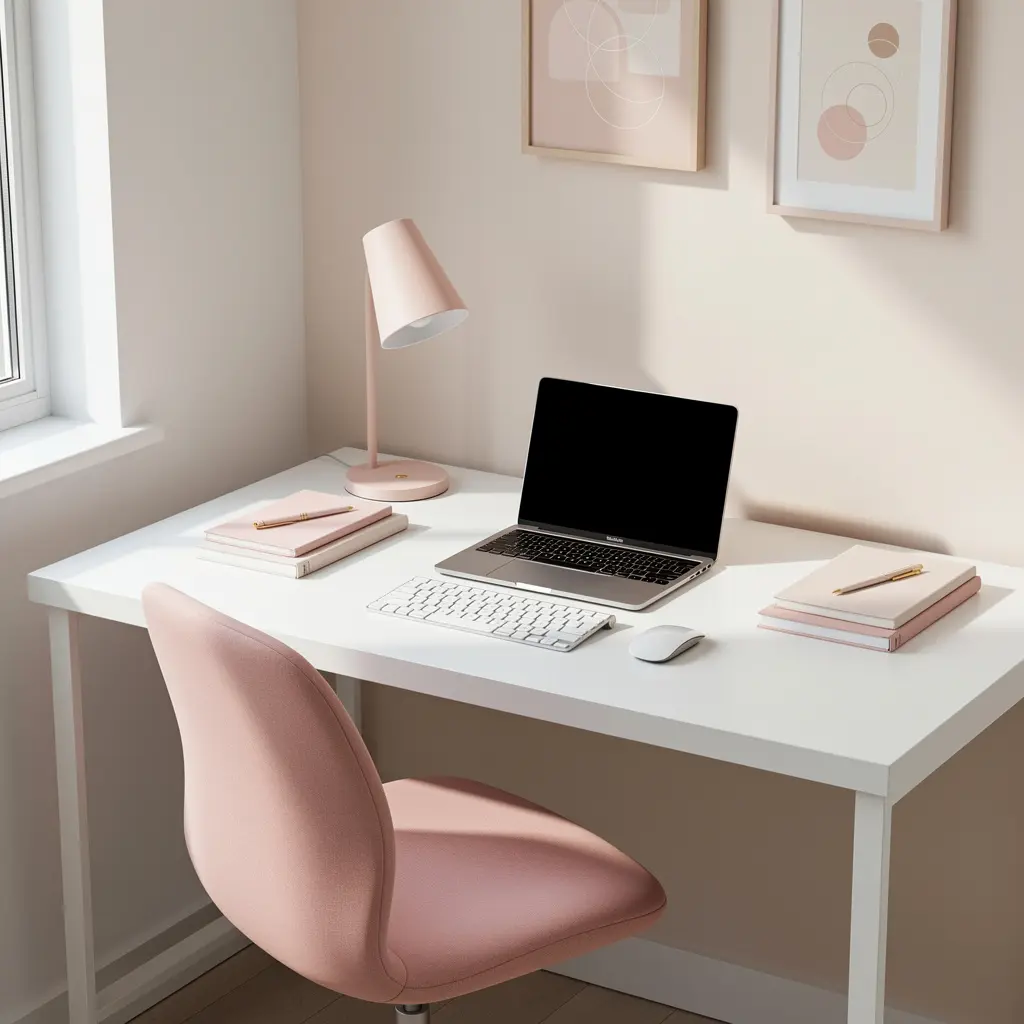 Blush Pink Aesthetic Study Corner