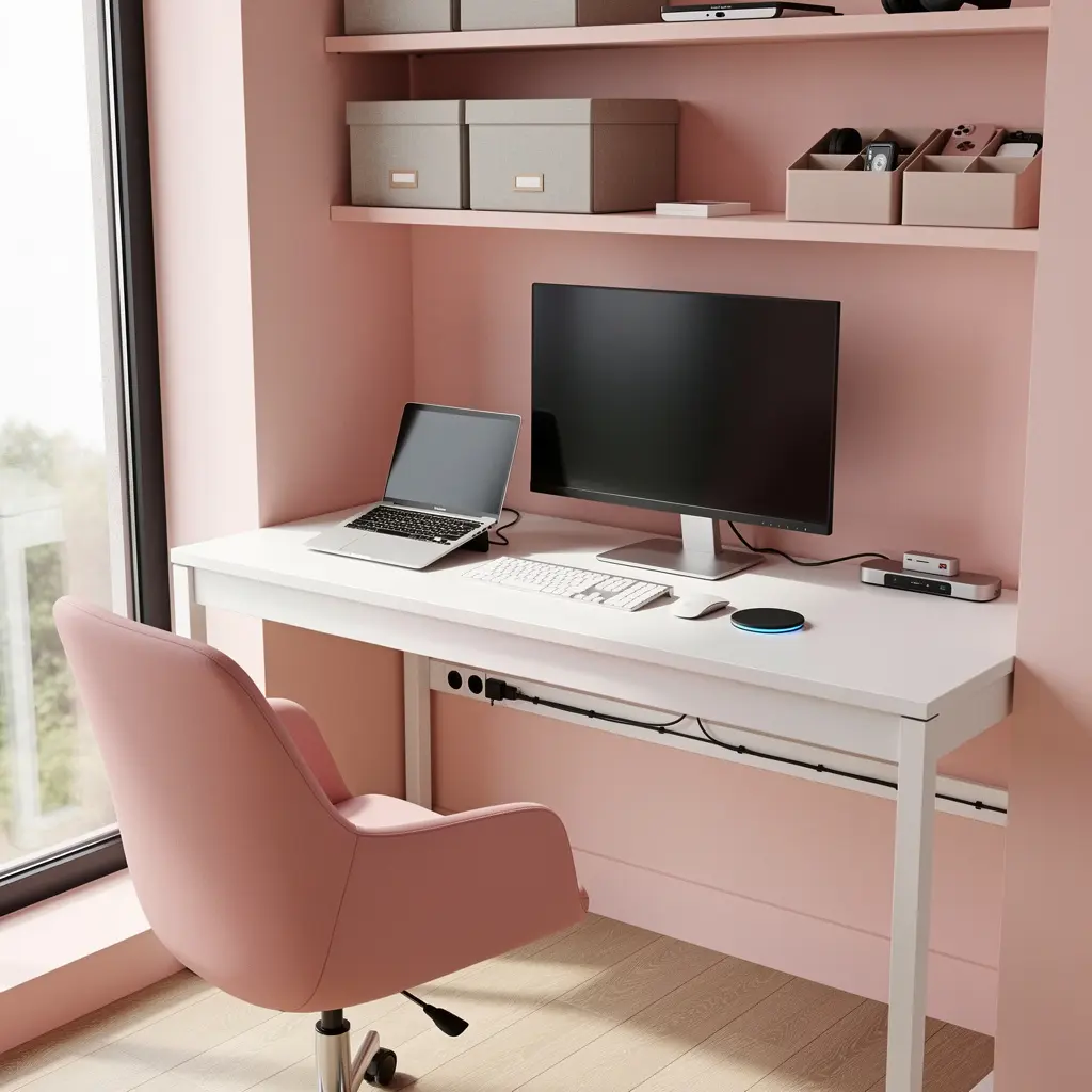Blush Pink Home Office