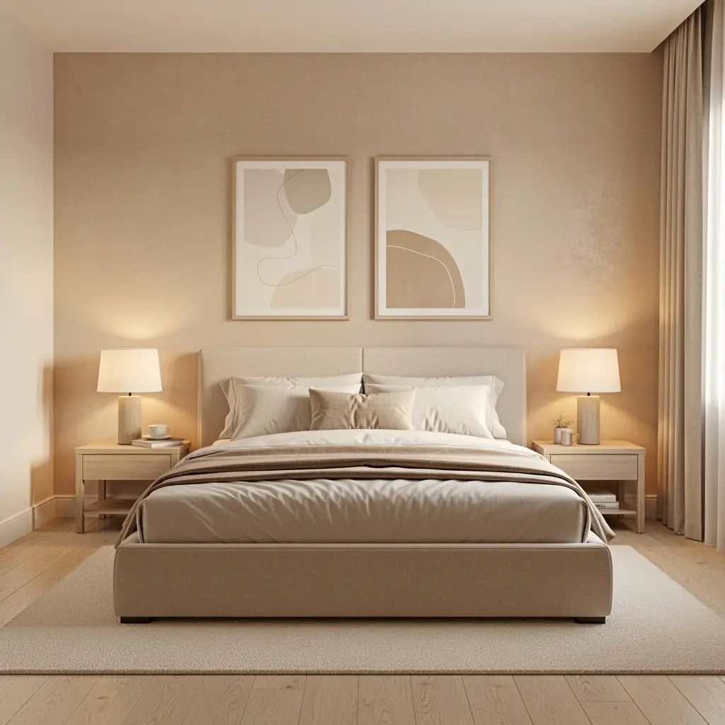 Cozy Beige Bedroom Wall Decor