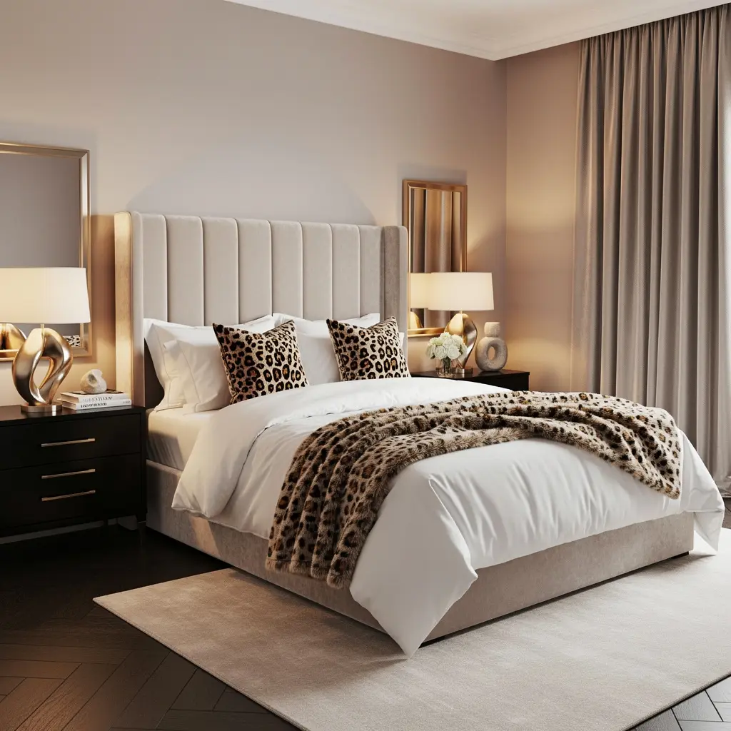 Luxury Leopard Glam Bedroom Decor