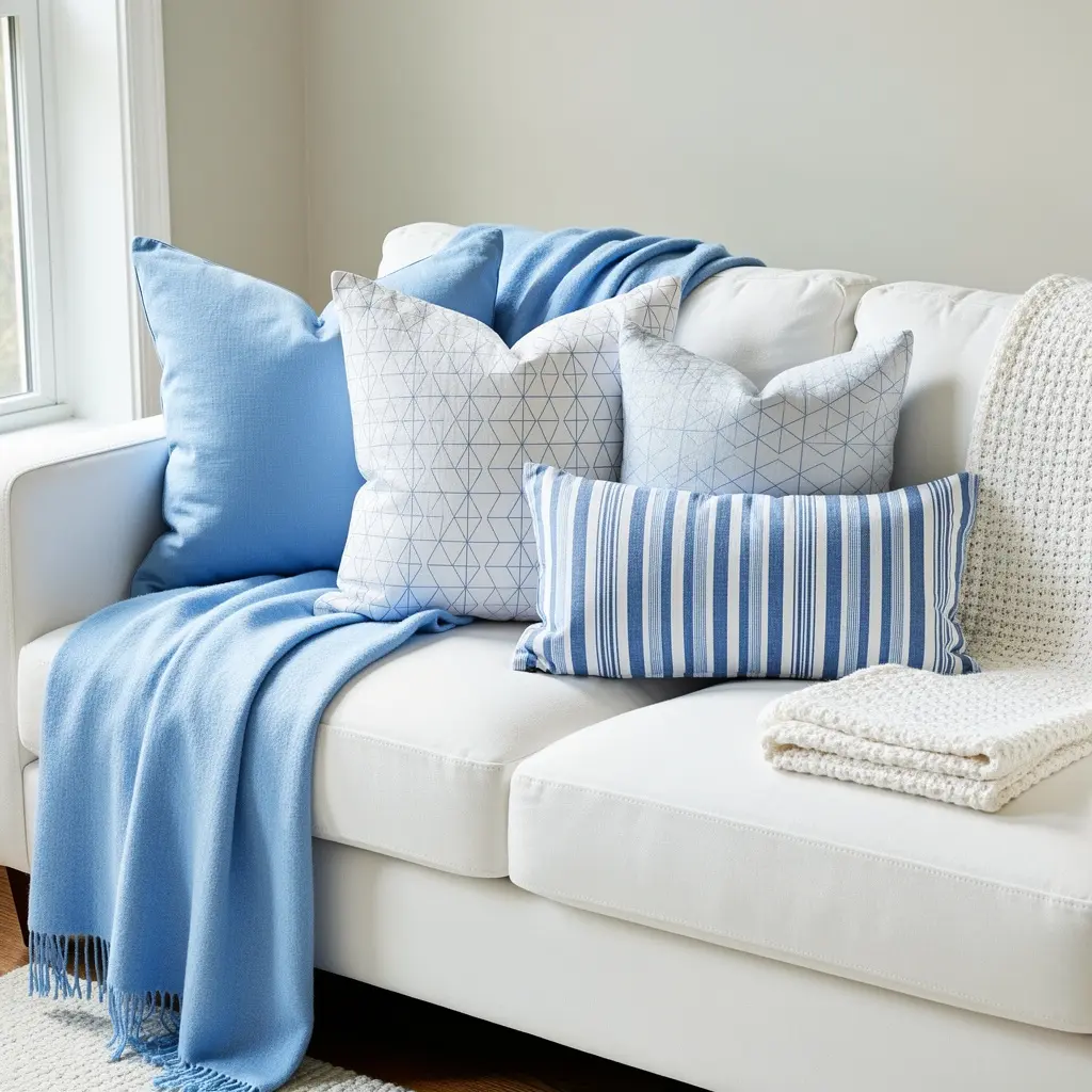 Sky Blue and White Home Decor
