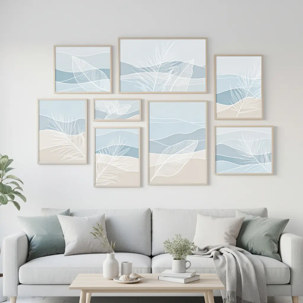 Sky Blue and White Wall Decor