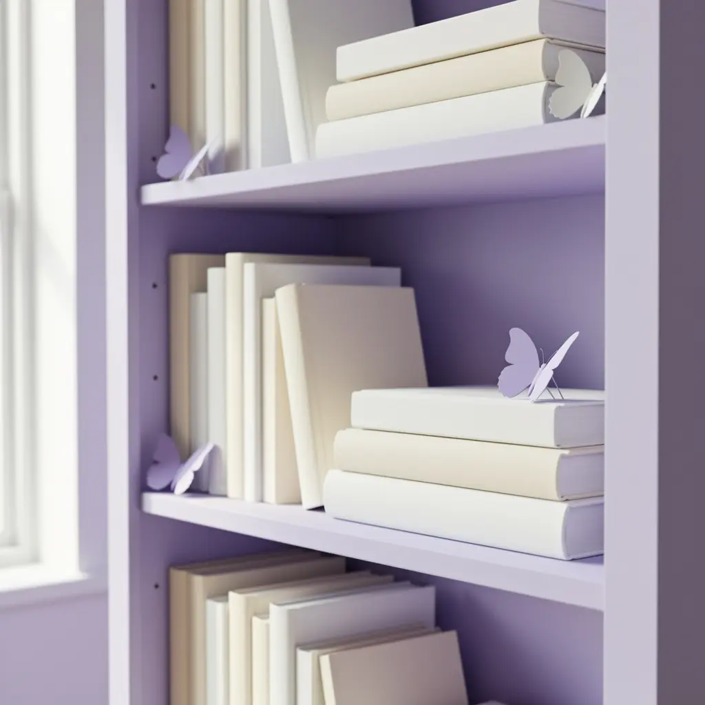 Cute Lavender Butterfly Bookshelf