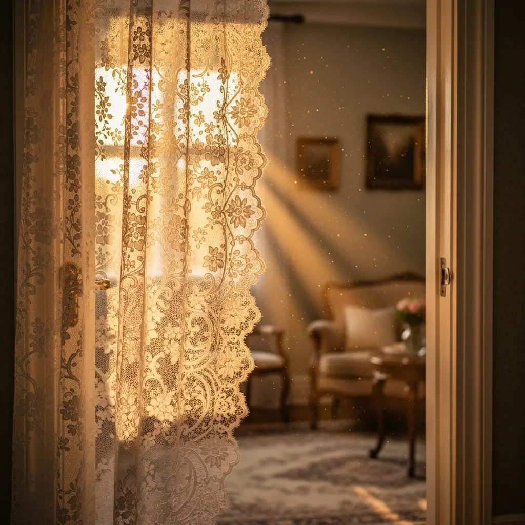 Dreamy Vintage Lace Curtain Doorway