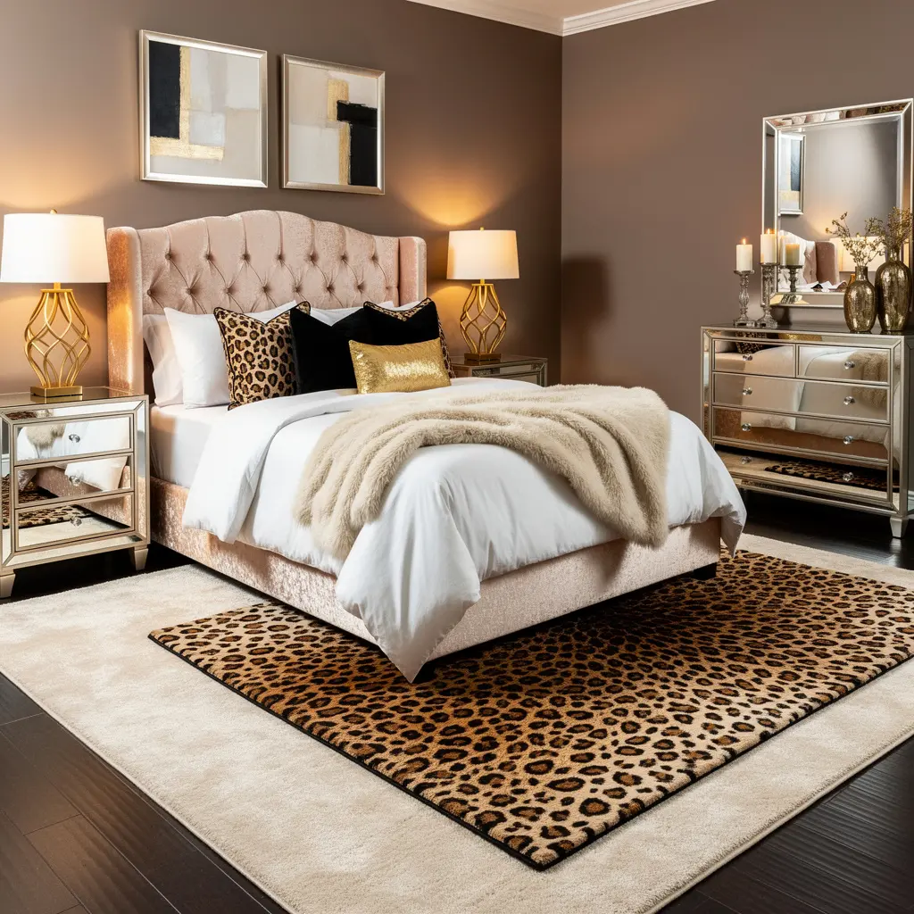 Luxury Leopard Glam Bedroom Decor