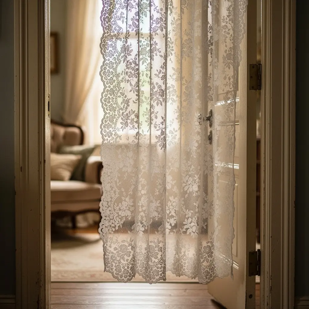 Dreamy Vintage Lace Curtain Doorway