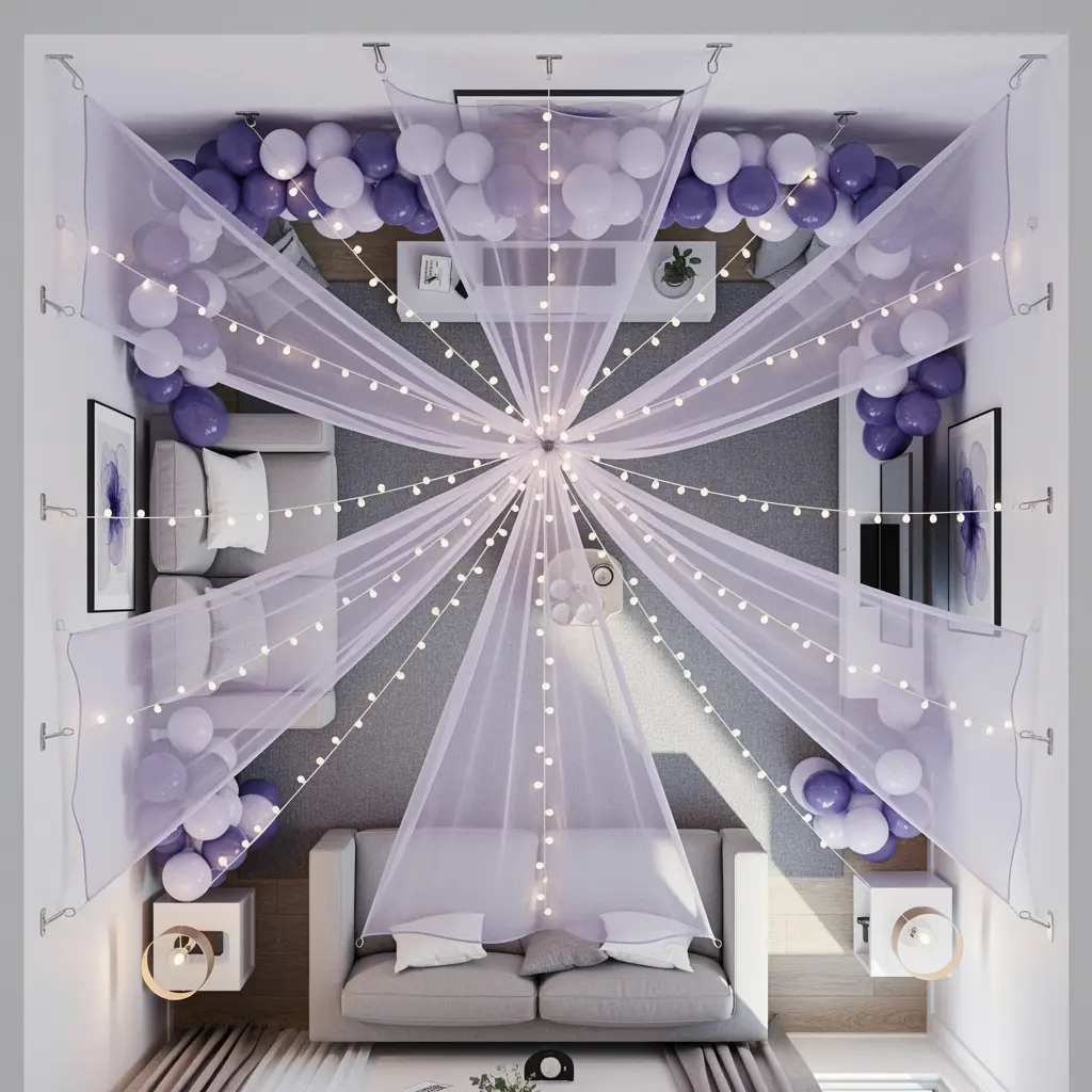 Dreamy Purple Birthday Setup at Home