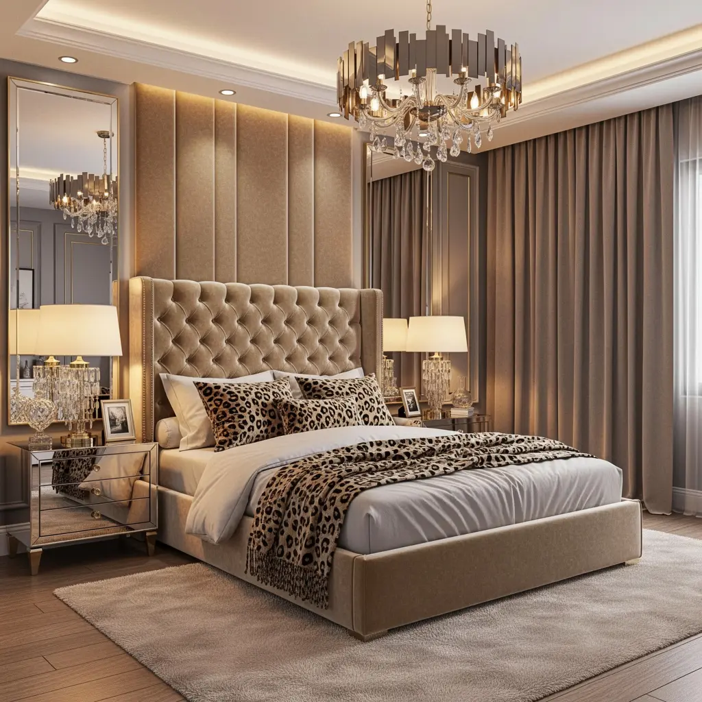 Luxury Leopard Glam Bedroom Decor