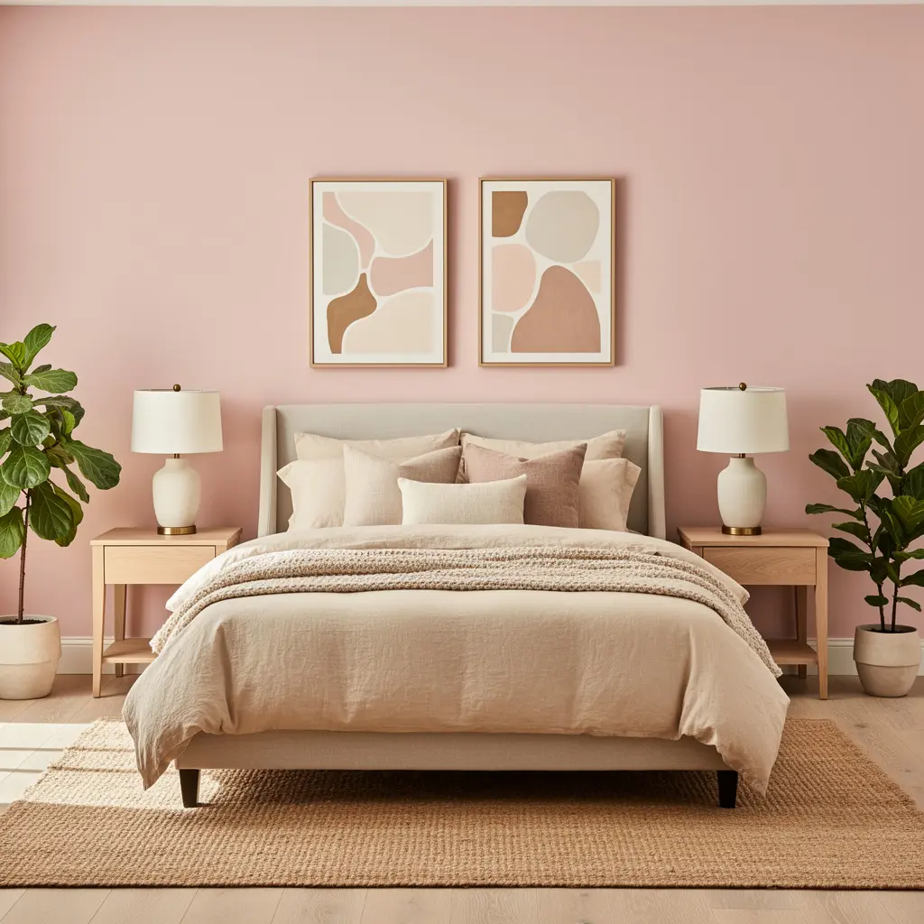 Blush Pink Bedroom Wall Decor