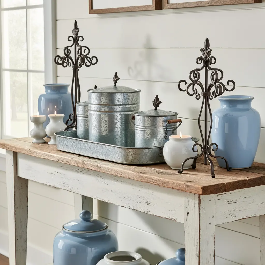 Sky Blue and White Farmhouse Decor