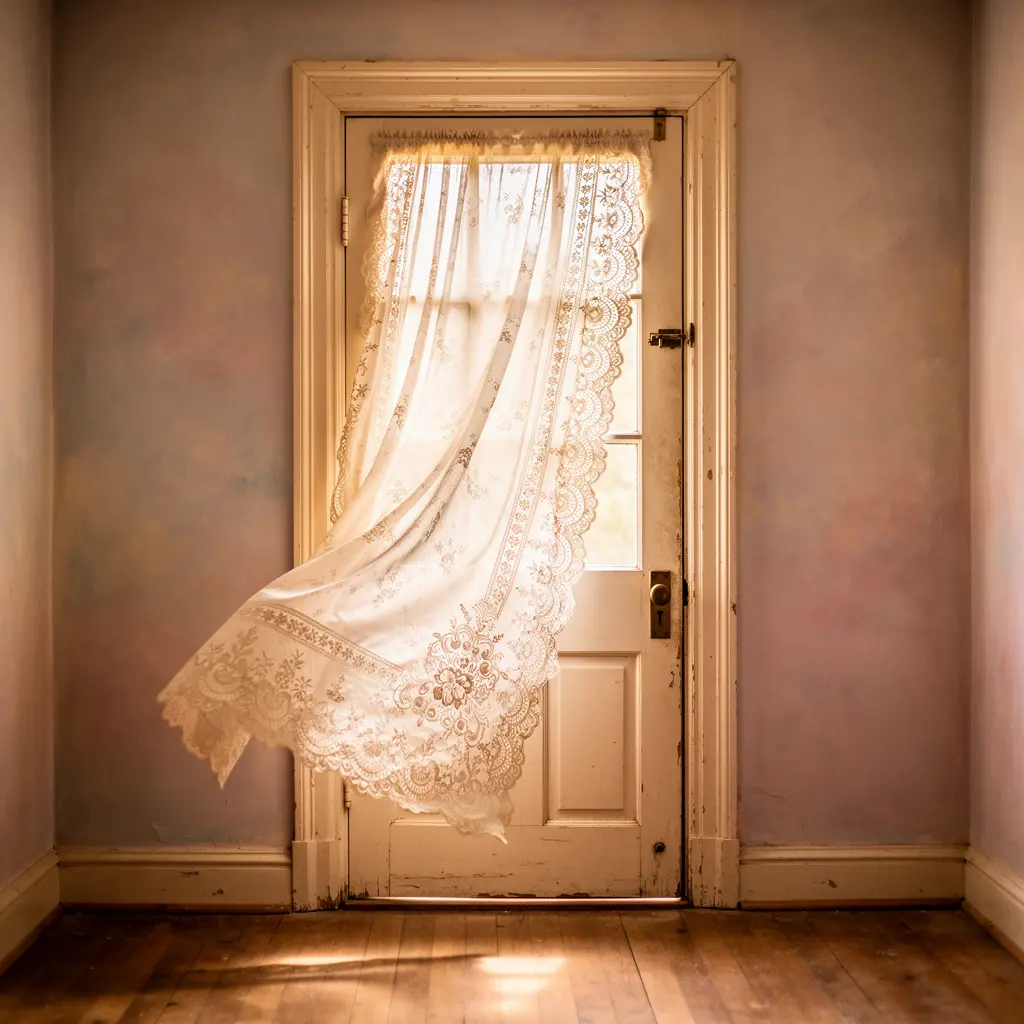 Dreamy Vintage Lace Curtain Doorway