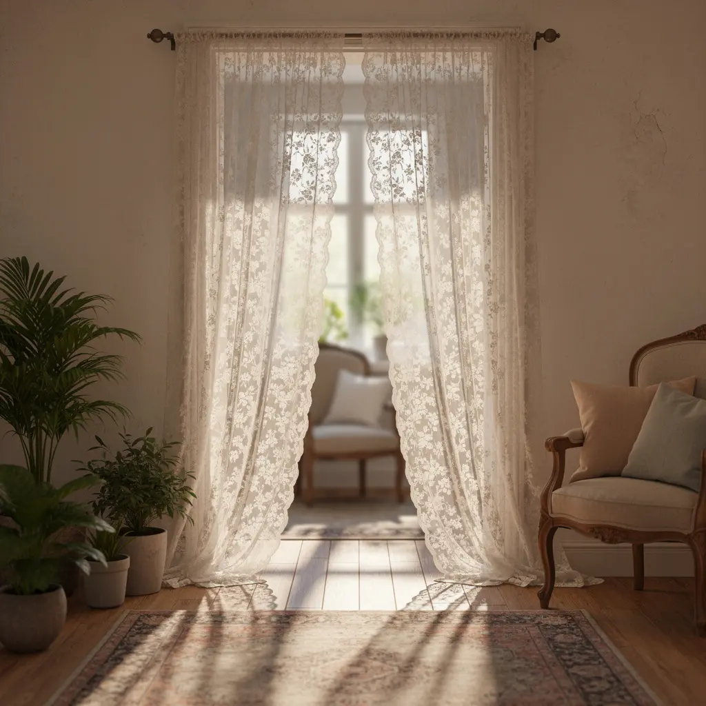 Dreamy Vintage Lace Curtain Doorway