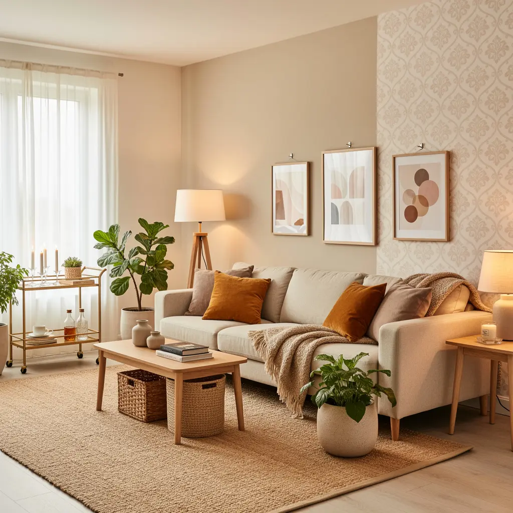 Cozy Beige Apartment Decor