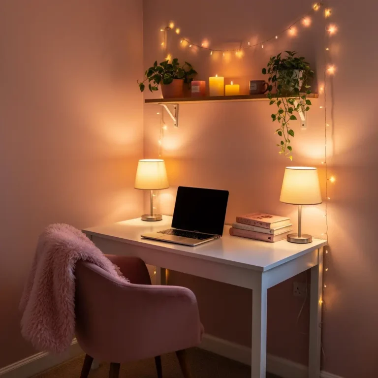 Blush Pink Aesthetic Study Corner