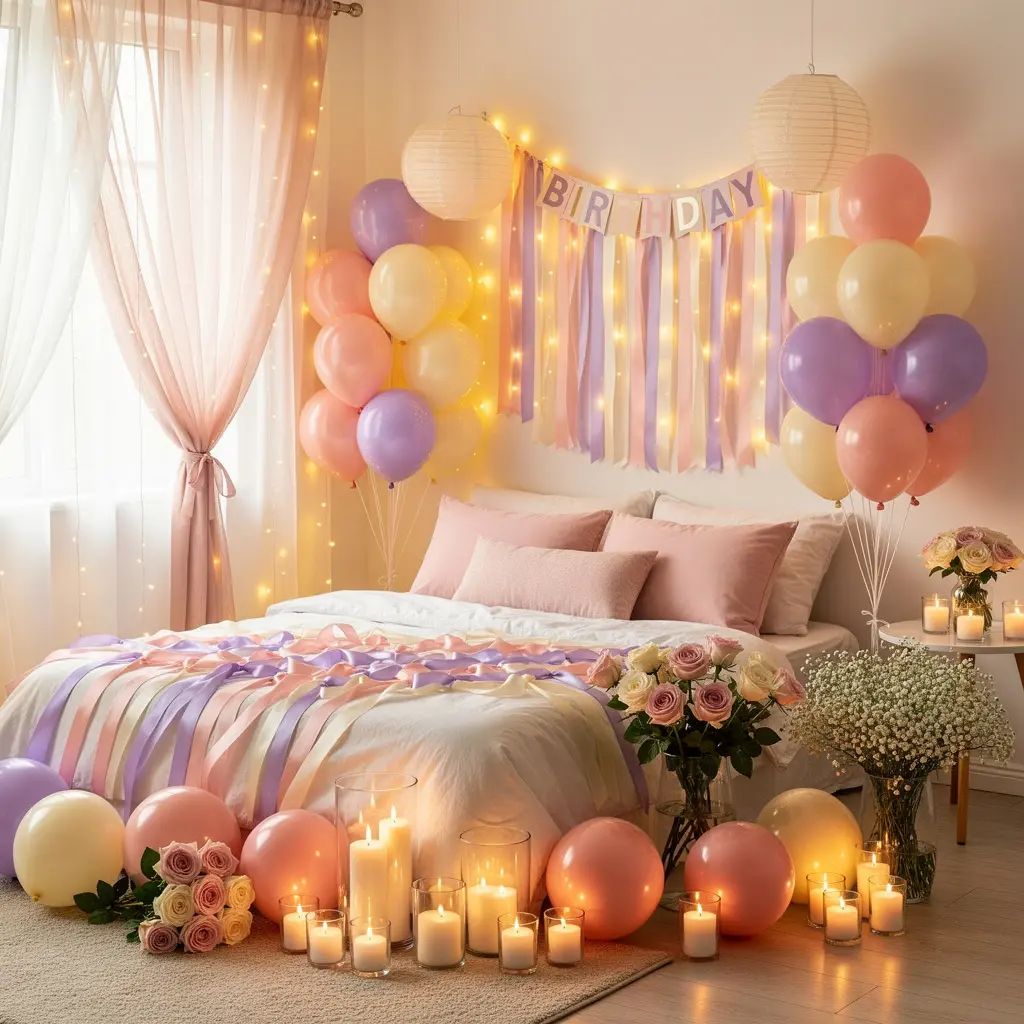 Dreamy Romantic Birthday Room Decoration