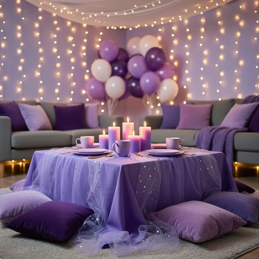 Dreamy Purple Birthday Setup at Home