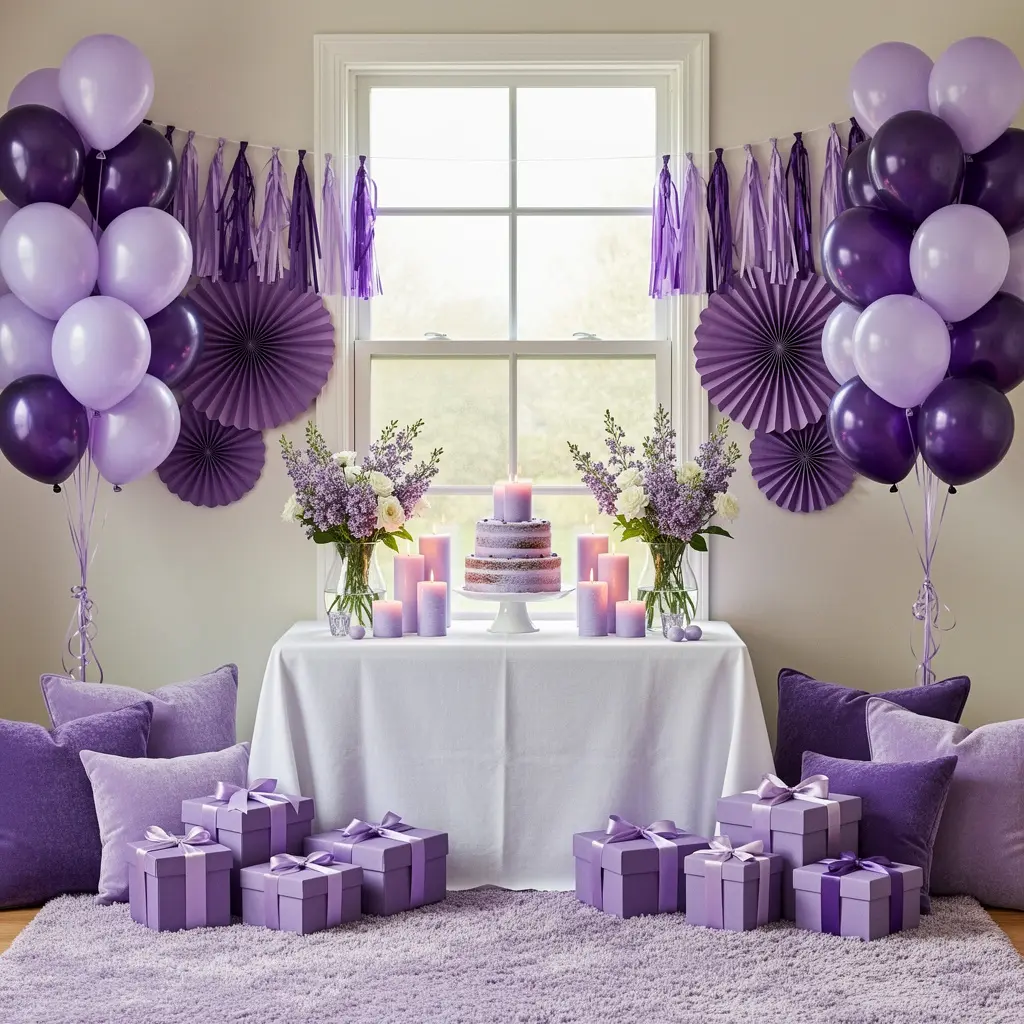 Dreamy Purple Birthday Setup at Home