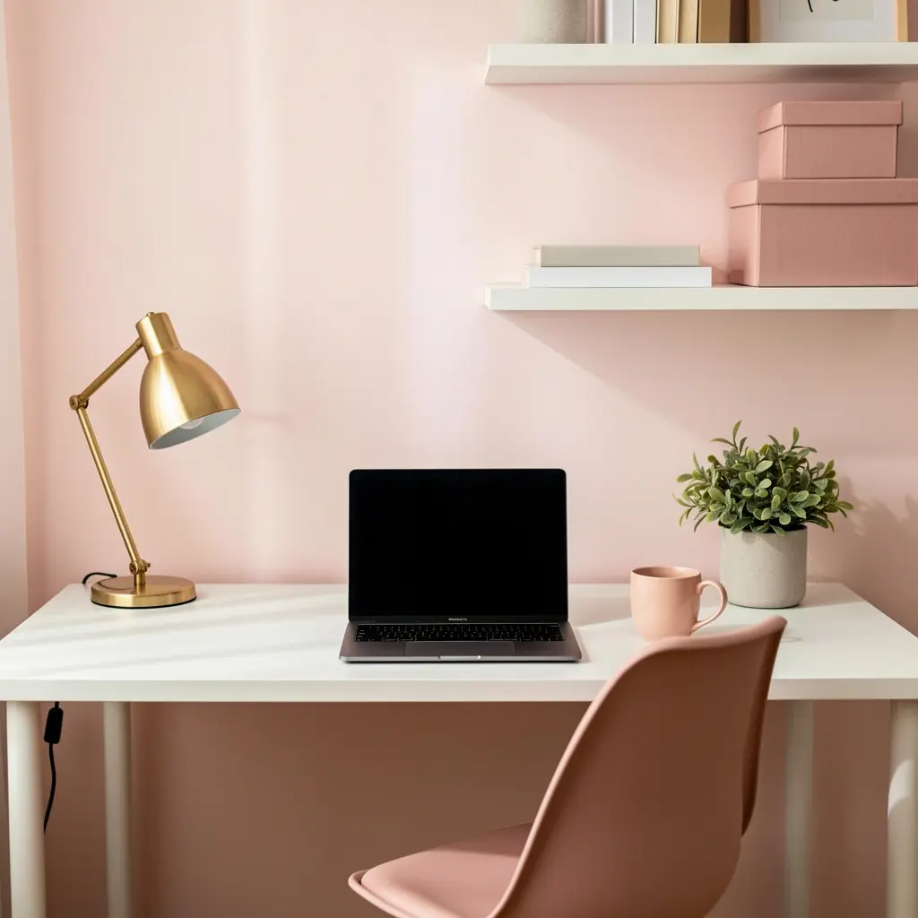 Blush Pink Home Office
