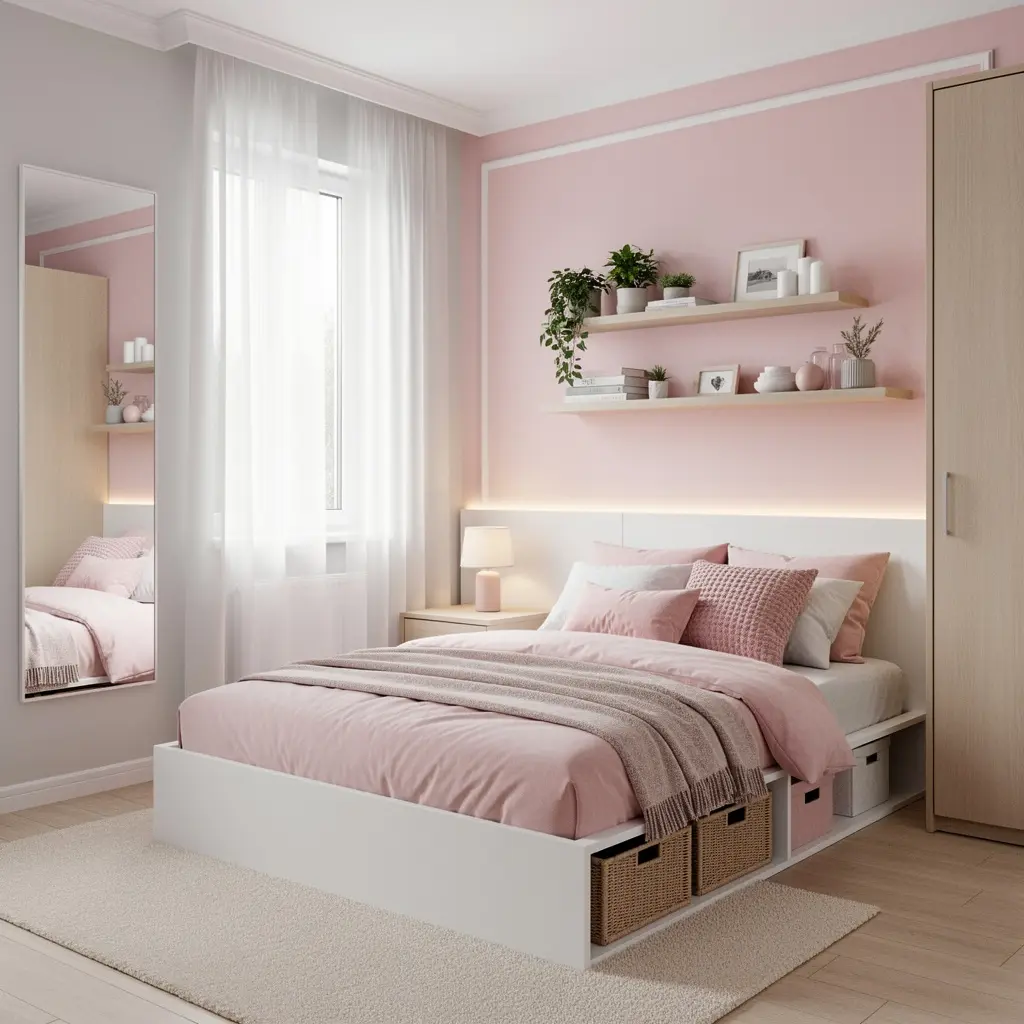 Pink Pastel Bedroom Setup