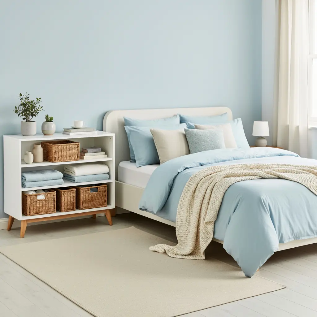 Blue Pastel Bedroom Setup