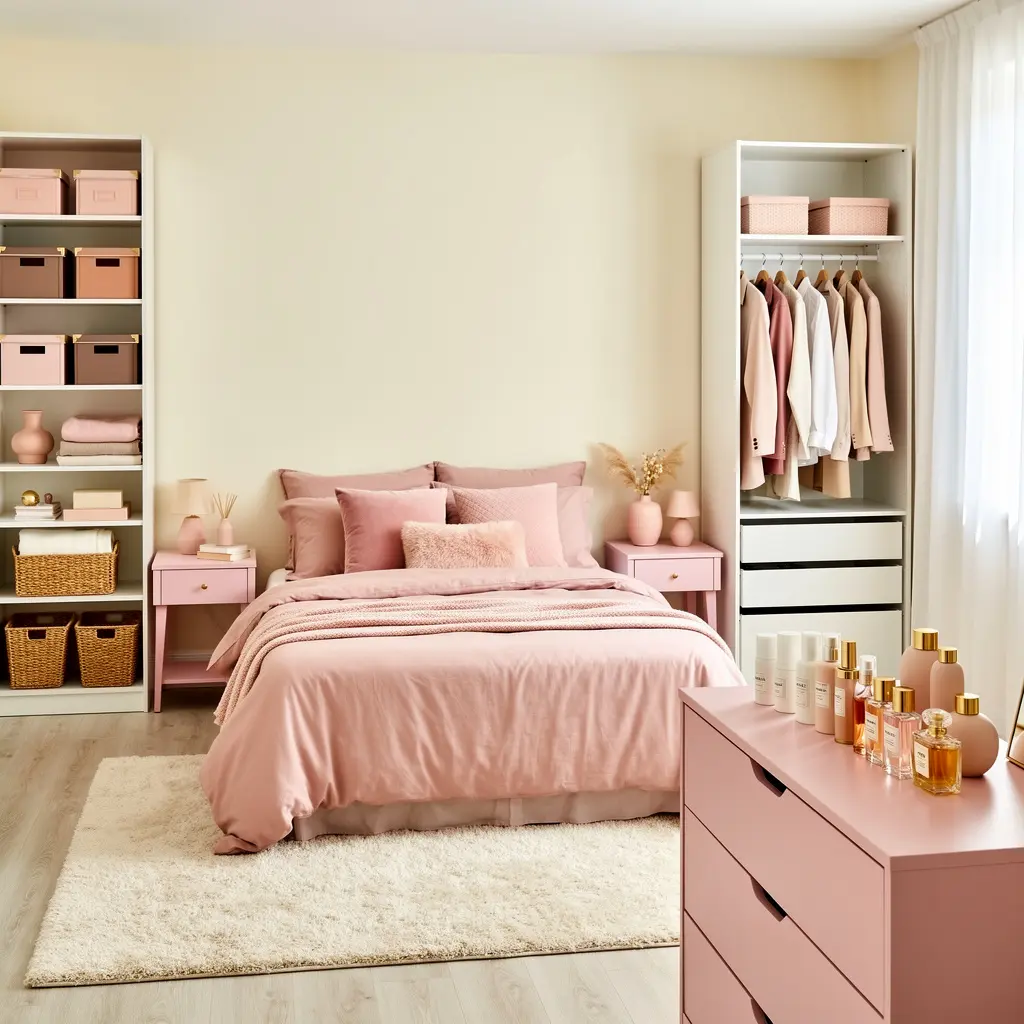 Pink Pastel Bedroom Setup