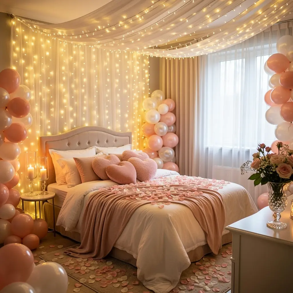 Dreamy Romantic Birthday Room Decoration