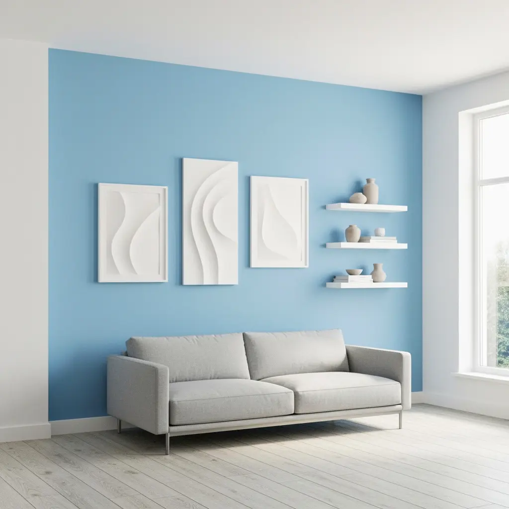 Sky Blue and White Wall Decor
