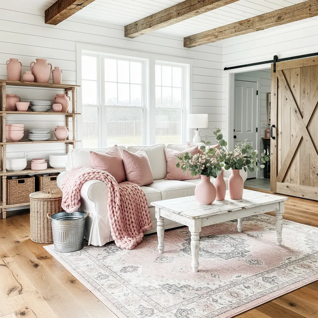 Blush Pink Farmhouse Decor
