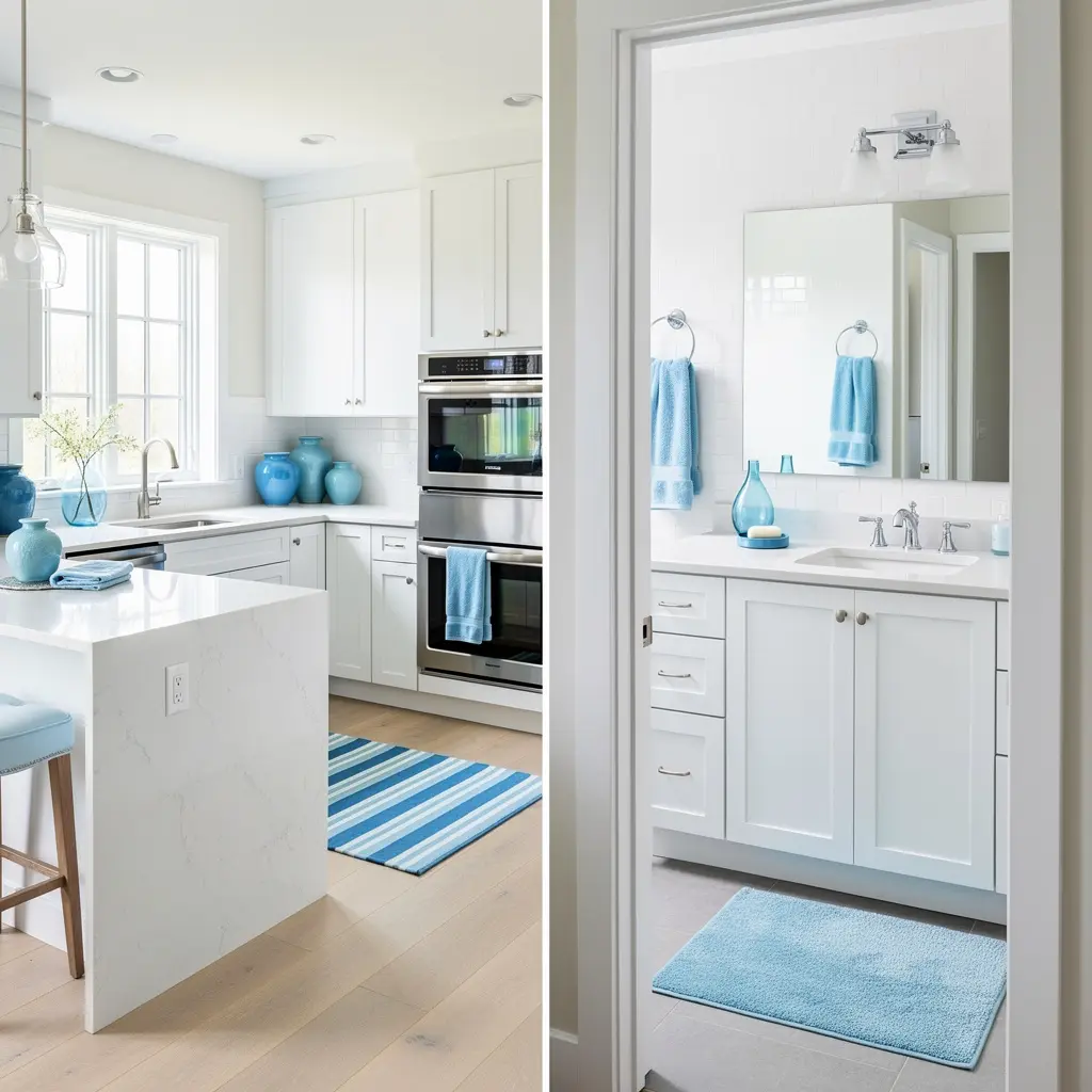 Sky Blue and White Home Decor