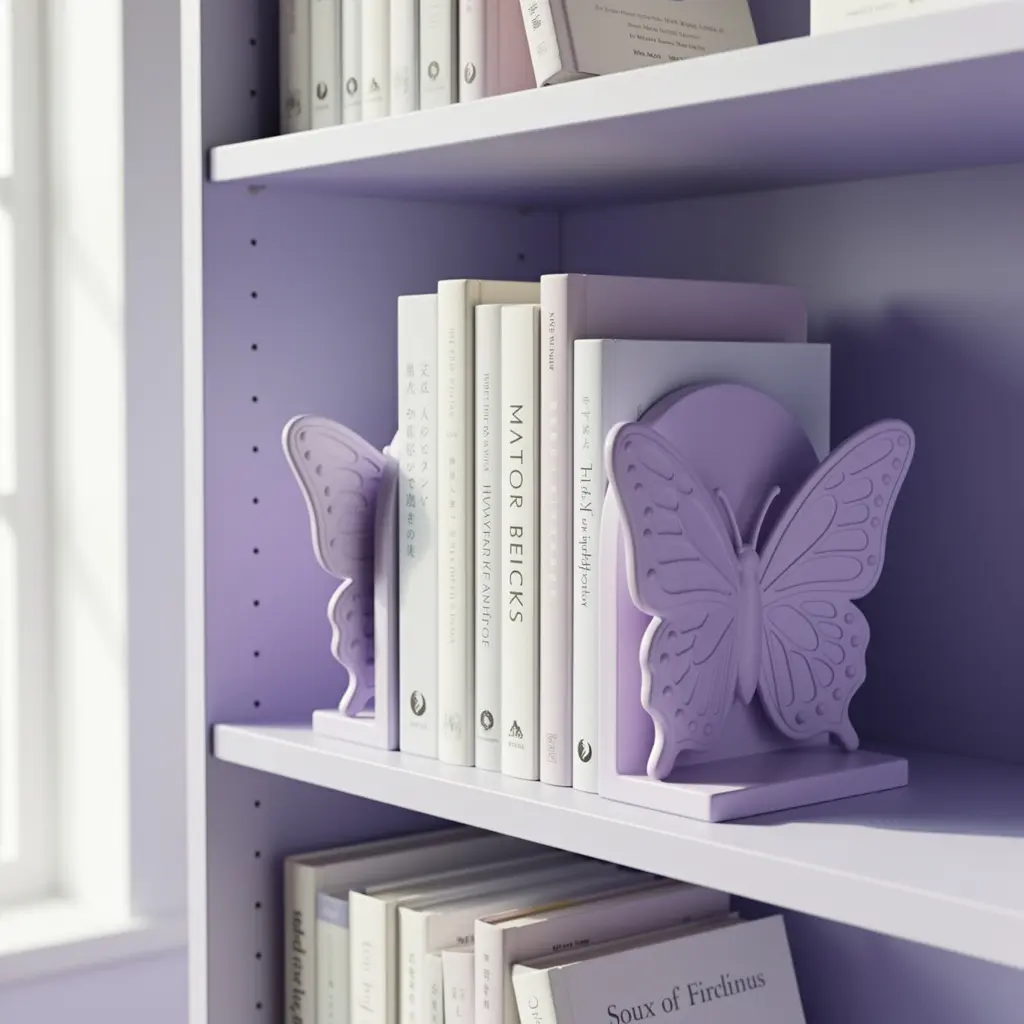 Cute Lavender Butterfly Bookshelf