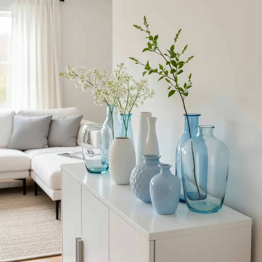 Sky Blue and White Home Decor