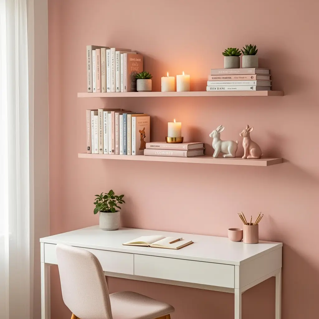 Blush Pink Aesthetic Study Corner