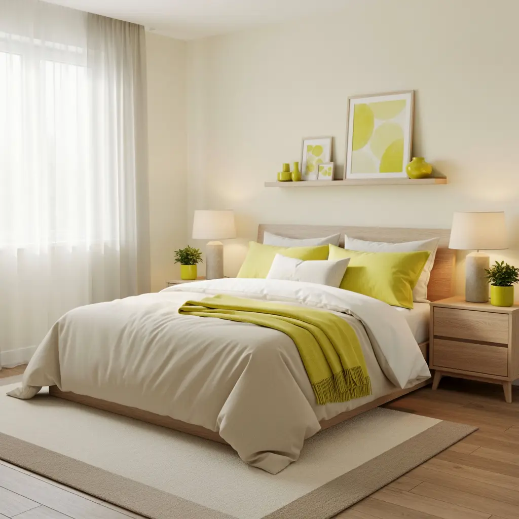 Dreamy Lemon Green Bedroom