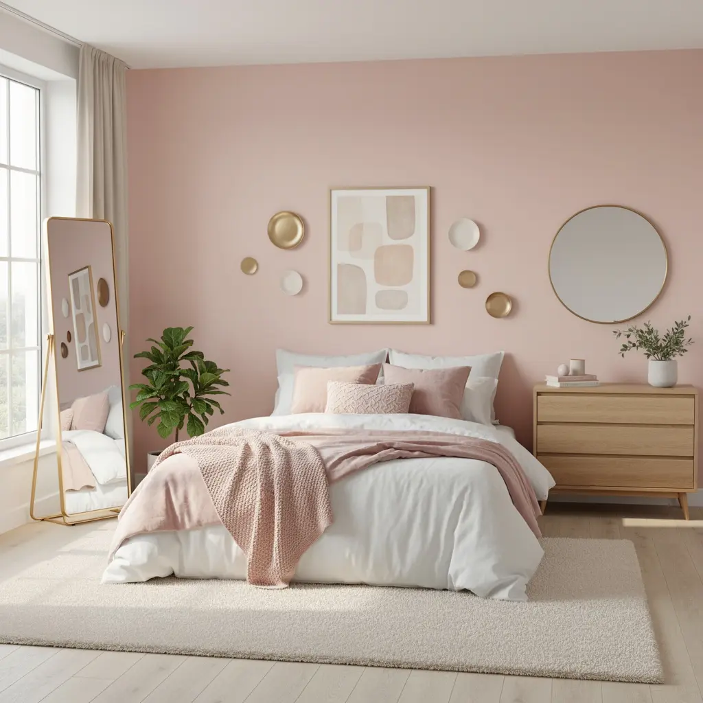 Blush Pink Bedroom Wall Decor