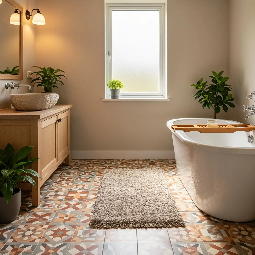 Cozy Bathroom Flooring