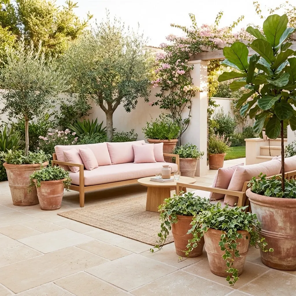 Blush Pink Patio Decor