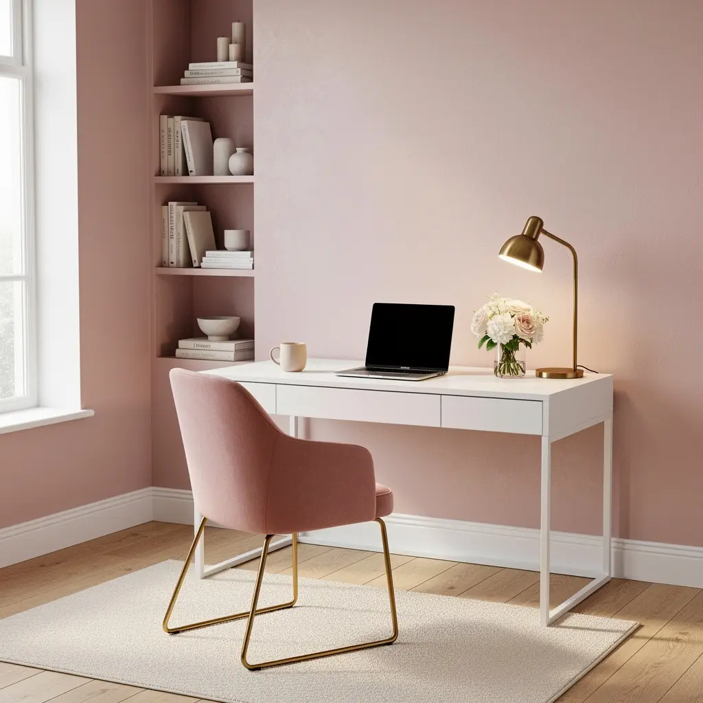 Blush Pink Home Office