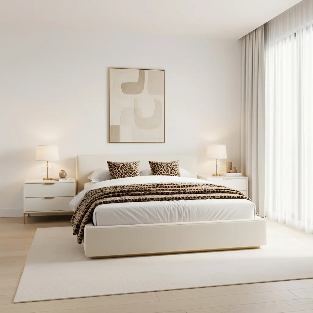 Modern Glam Leopard Print Bedroom Decor
