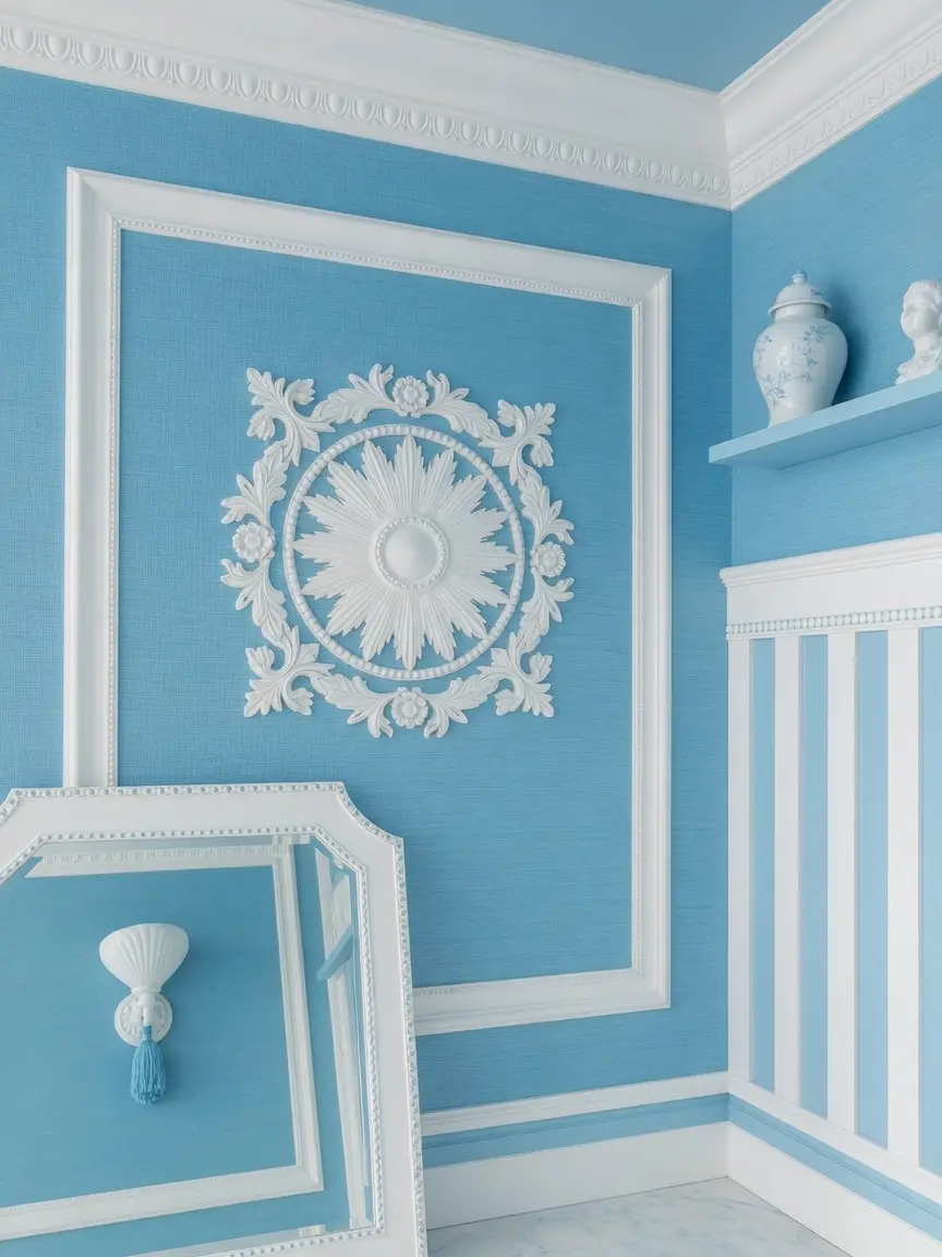 Sky Blue and White Entryway