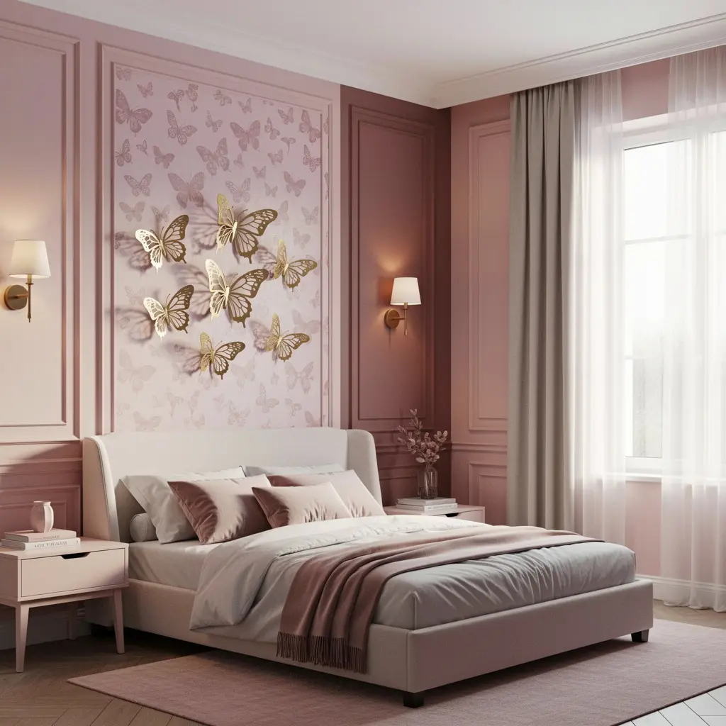 Pink Butterfly Bedroom Aesthetic