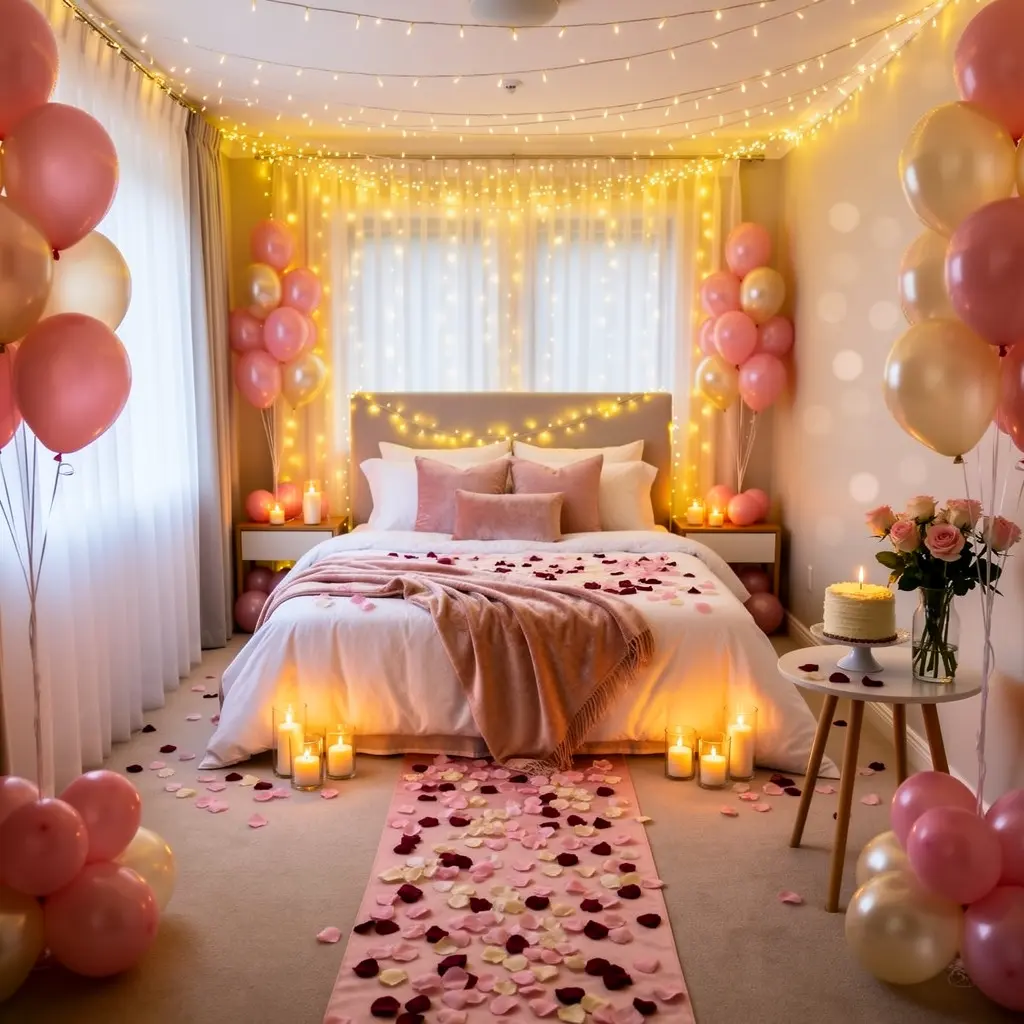 Dreamy Romantic Birthday Room Decoration