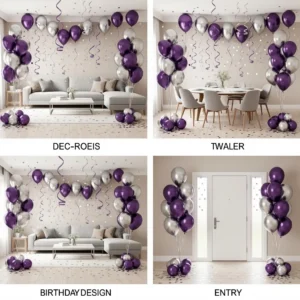 10 Purple and Silver Birthday Balloon Decoration for a Dreamy Party