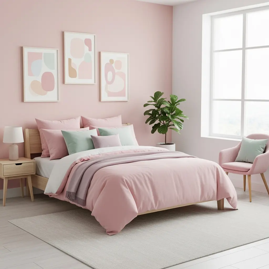 Pink Pastel Bedroom Setup