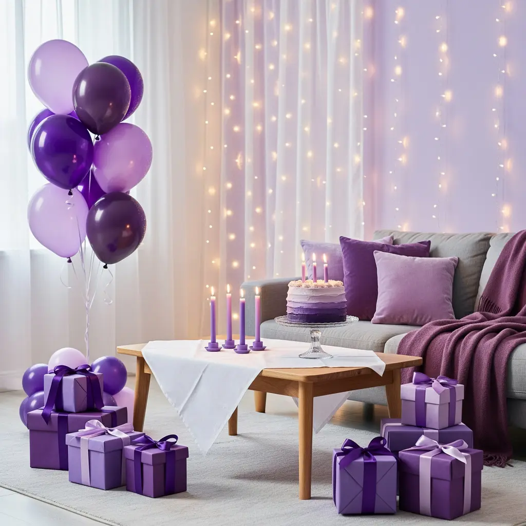 Dreamy Purple Birthday Setup at Home