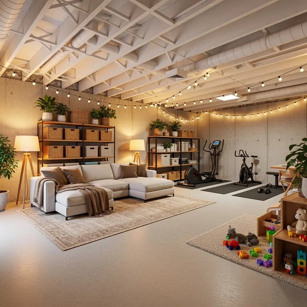 Unfinished Basement Ideas on a Budget