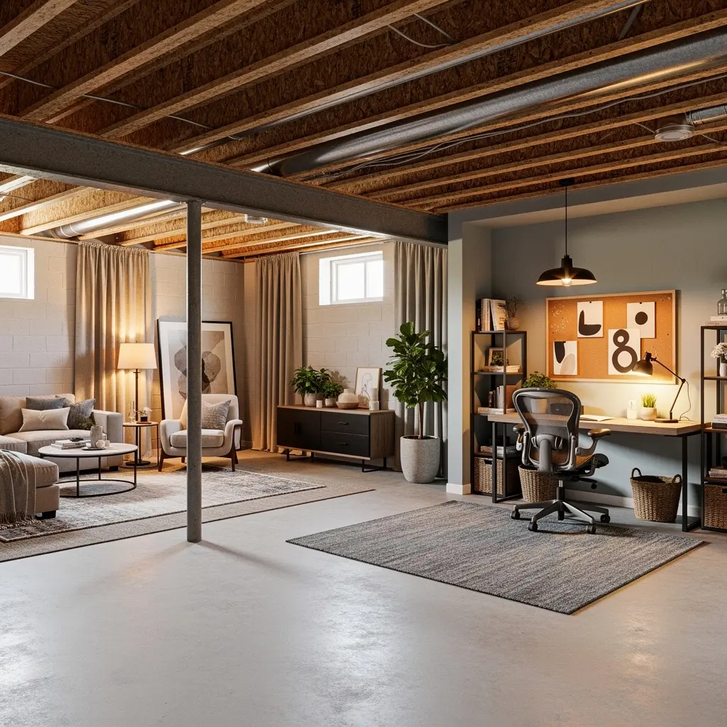 Unfinished Basement Ideas on a Budget